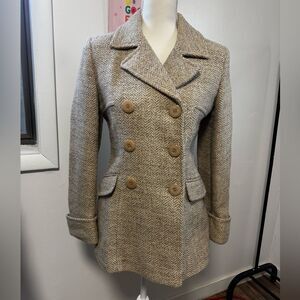 Moda International Coat Tan Color Size Small Wool Blend